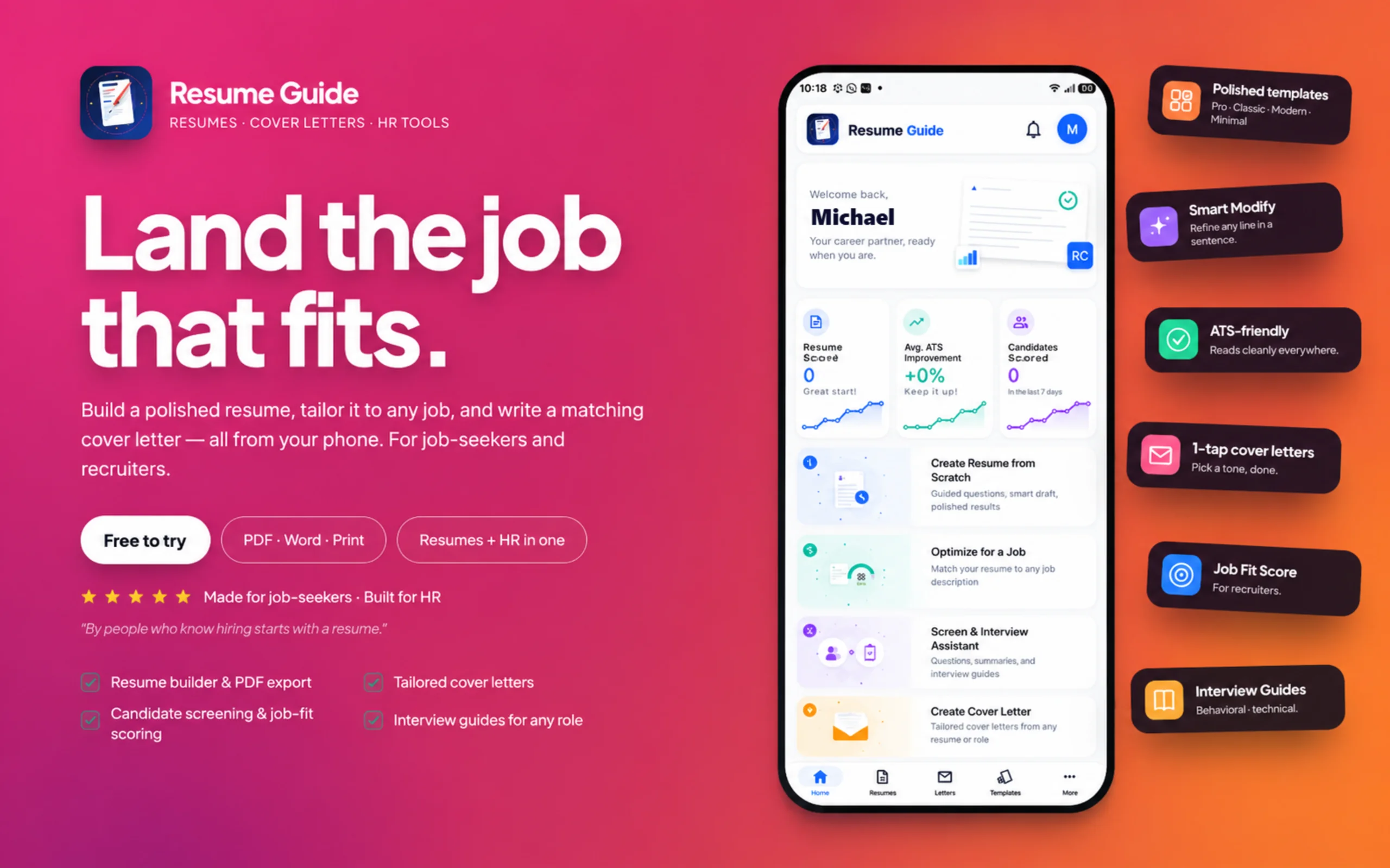Resume Guide, land the job that fits