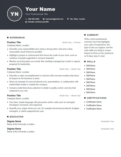 Atlas resume template preview