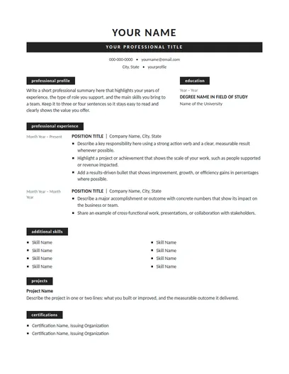 Ibrahim resume template