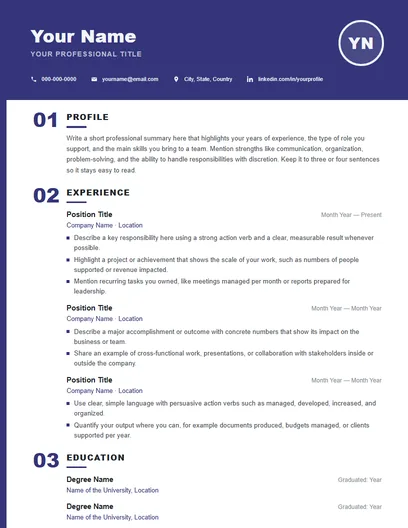 Beacon resume template preview