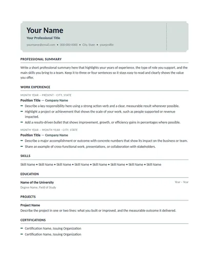 Chandler resume template preview