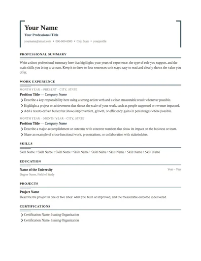 Hale resume template preview