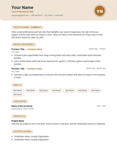 Ayouta resume template preview