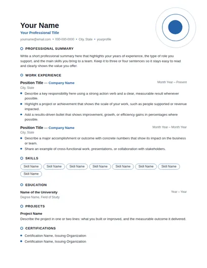 Ion resume template preview