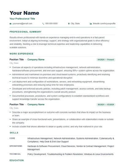Laurel resume template preview