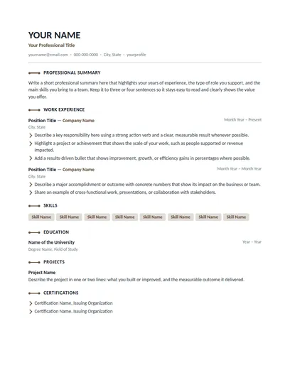 Radley resume template preview