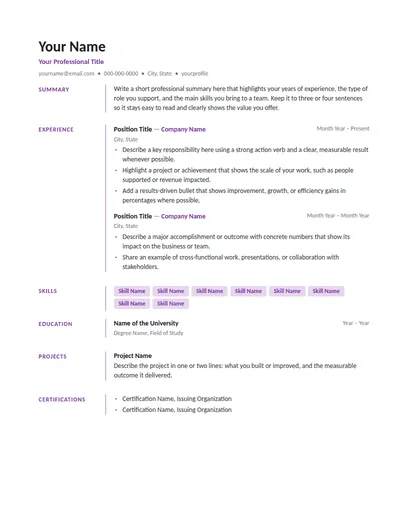 Larin resume template