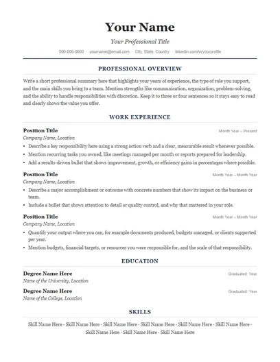Khaloudi resume template preview
